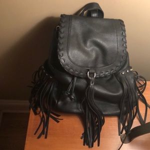 Faux leather backpack